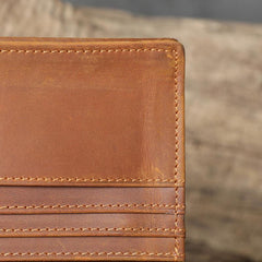 S WORKER Vintage Crazy Horse Leather Wallet Men's Long Wallet Clutch