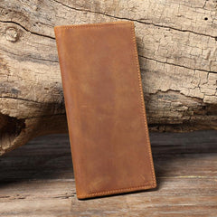 S WORKER Vintage Crazy Horse Leather Wallet Men's Long Wallet Clutch