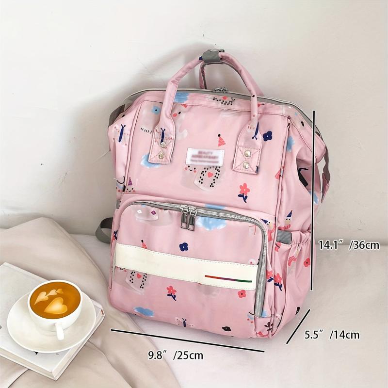 Cartoon Printed Backpack Waterproof Nylon Bag Schoolbag Travel Handbag