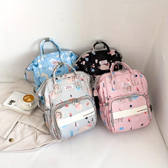 Cartoon Printed Backpack Waterproof Nylon Bag Schoolbag Travel Handbag