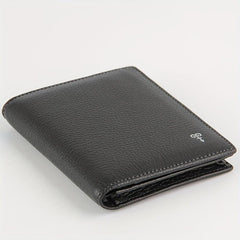 Men's Leather Short Wallet with Multiple Card Slots Large Capacity