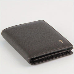 Men's Leather Short Wallet with Multiple Card Slots Large Capacity