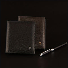 Men's Leather Short Wallet with Multiple Card Slots Large Capacity