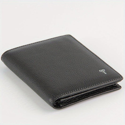 Men's Leather Short Wallet with Multiple Card Slots Large Capacity