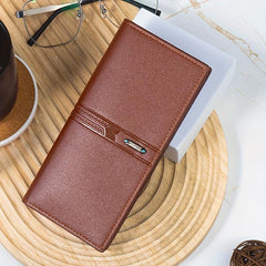 Men's Leather Long Wallet Coin Purse Ultra Thin Personalized Money Card Case