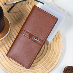 Men's Leather Long Wallet Coin Purse Ultra Thin Personalized Money Card Case