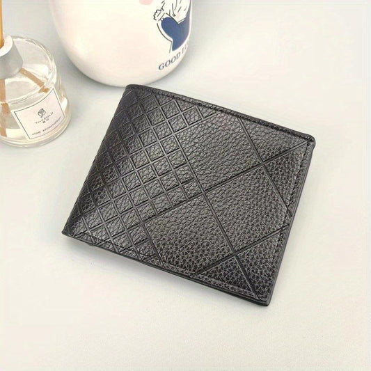 Men's PU Leather Zipper Short Wallet Card Holder Gift For Men