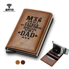 PAPA Men's Casual Vintage Engraved Credit Card Holder