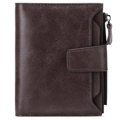 Men's Casual Leather Wallet with Zipper Coin Pocket