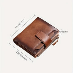 Men's Casual Leather Wallet with Zipper Coin Pocket