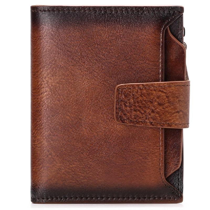 Men's Casual Leather Wallet with Zipper Coin Pocket