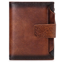 Men's Casual Leather Wallet with Zipper Coin Pocket