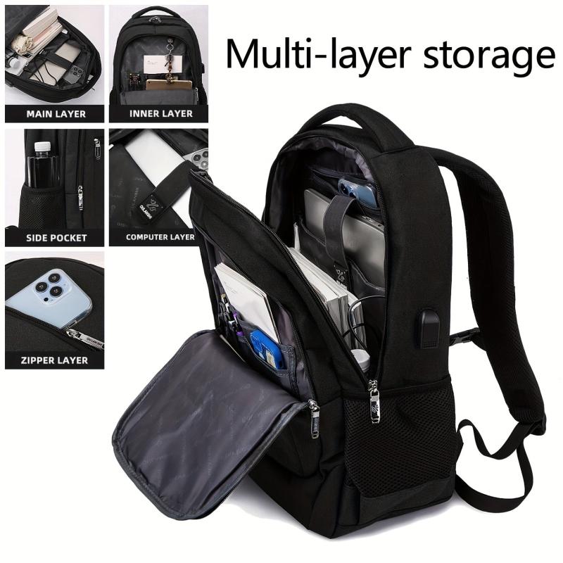 Large Capacity Backpack with USB Charging Port