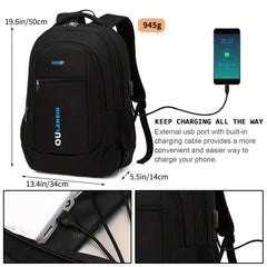 Large Capacity Backpack with USB Charging Port