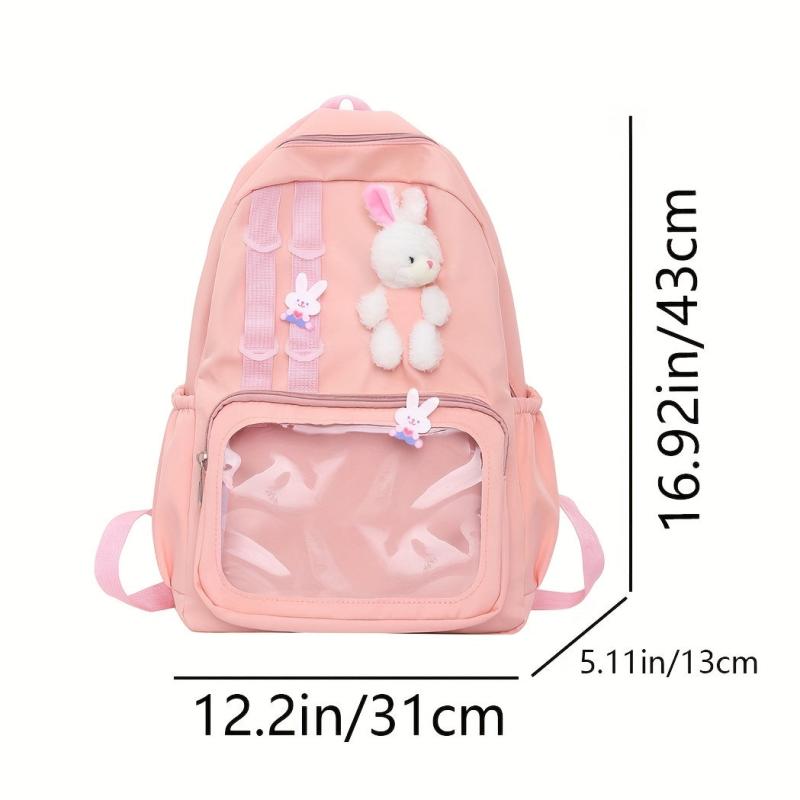 Rabbit School Bag Clear Front Casual Laptop Travel Bag