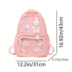 Rabbit School Bag Clear Front Casual Laptop Travel Bag