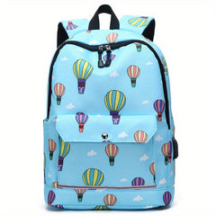 Casual Student School Bag with Reflective Strip and USB Port