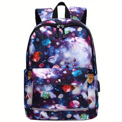 Casual Student School Bag with Reflective Strip and USB Port