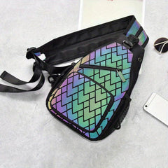 Reflective Luminous Geometric Backpack - Outdoor Travel Shoulder Bag