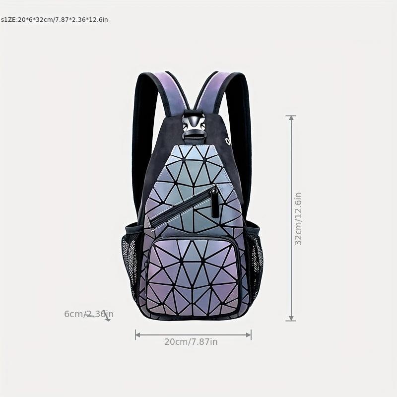 Reflective Luminous Geometric Backpack - Outdoor Travel Shoulder Bag