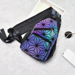 Reflective Luminous Geometric Backpack - Outdoor Travel Shoulder Bag