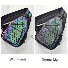 Reflective Luminous Geometric Backpack - Outdoor Travel Shoulder Bag