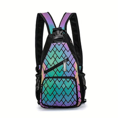 Reflective Luminous Geometric Backpack - Outdoor Travel Shoulder Bag