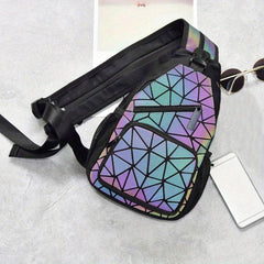Reflective Luminous Geometric Backpack - Outdoor Travel Shoulder Bag