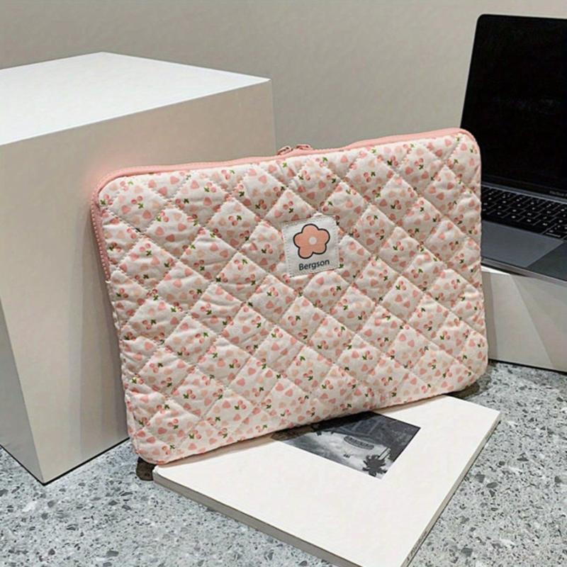 Floral Pattern Handheld File Bag Notebook Computer Tablet Protective Cover