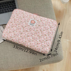 Floral Pattern Handheld File Bag Notebook Computer Tablet Protective Cover