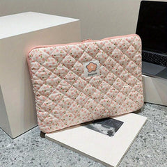 Floral Pattern Handheld File Bag Notebook Computer Tablet Protective Cover