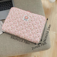 Floral Pattern Handheld File Bag Notebook Computer Tablet Protective Cover