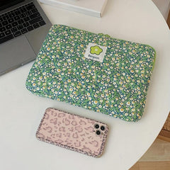 Floral Pattern Handheld File Bag Notebook Computer Tablet Protective Cover