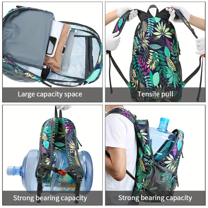 Foldable Backpack Travel Bag With Wet Dry Storage Large Capacity Rucksack