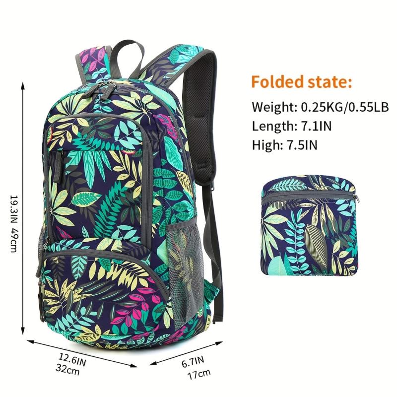 Foldable Backpack Travel Bag With Wet Dry Storage Large Capacity Rucksack