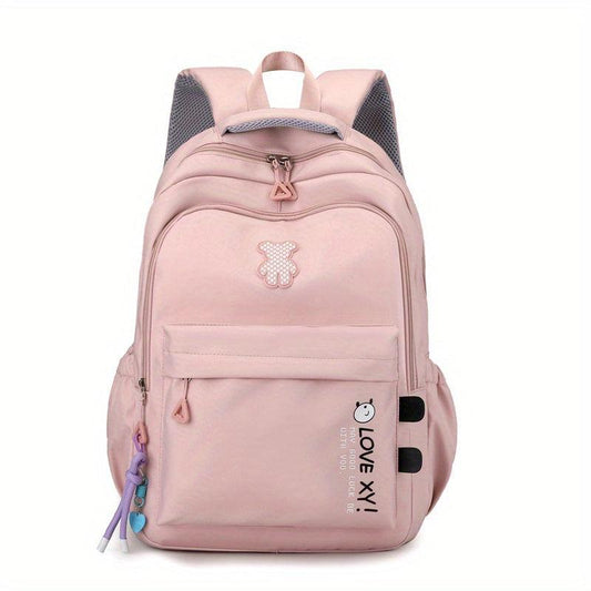 Sweet Student Backpack With Pendant Large Capacity Travel Bag