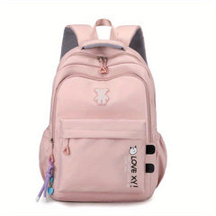 Sweet Student Backpack With Pendant Large Capacity Travel Bag