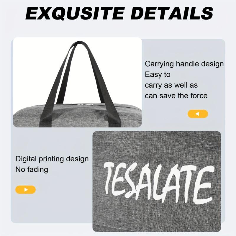Large Capacity Grey Duffel Causal Holdall Luggage Bag for Traveling