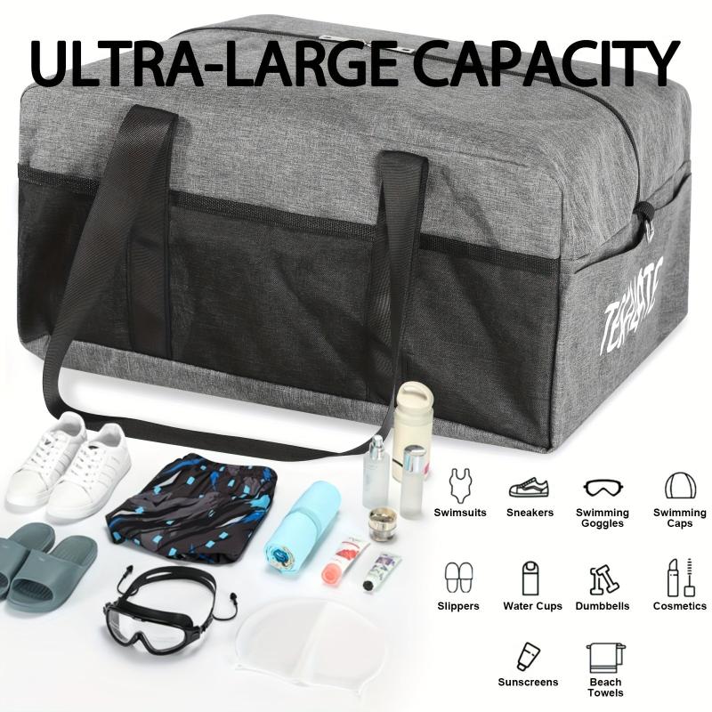 Large Capacity Grey Duffel Causal Holdall Luggage Bag for Traveling