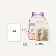 5pcs Preppy Style School Bag Set with Tote Bag & Crossbody Bag & Pen Bag