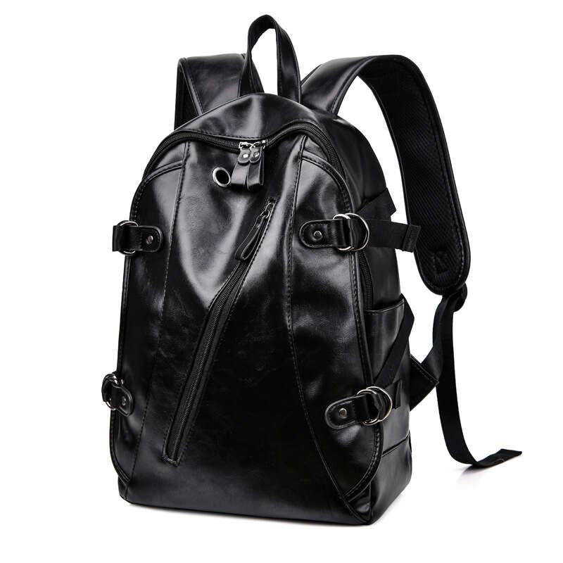 Casual PU Leather Large Capacity Backpack Vintage Outdoor Travel Backpack
