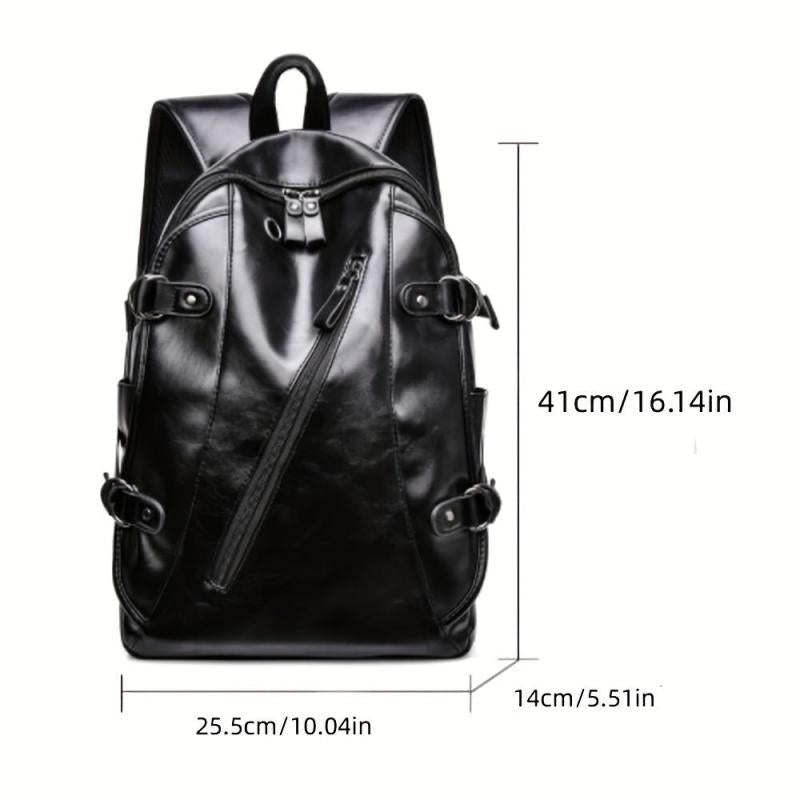 Casual PU Leather Large Capacity Backpack Vintage Outdoor Travel Backpack