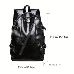 Casual PU Leather Large Capacity Backpack Vintage Outdoor Travel Backpack