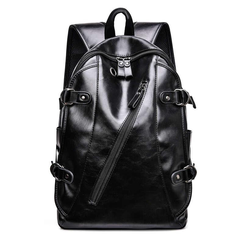 Casual PU Leather Large Capacity Backpack Vintage Outdoor Travel Backpack