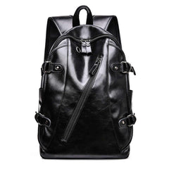Casual PU Leather Large Capacity Backpack Vintage Outdoor Travel Backpack