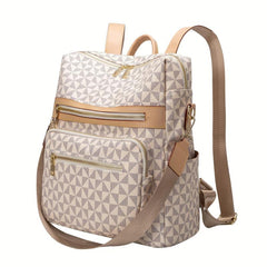 Vintage Print Backpack Large Capacity Casual Backpack Shoulder Bag
