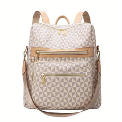 Vintage Print Backpack Large Capacity Casual Backpack Shoulder Bag