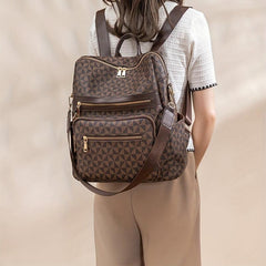 Vintage Print Backpack Large Capacity Casual Backpack Shoulder Bag