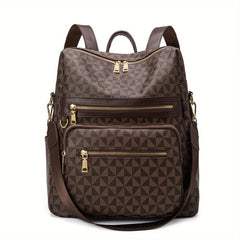 Vintage Print Backpack Large Capacity Casual Backpack Shoulder Bag