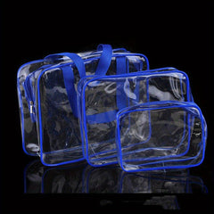3pcs Portable Transparent Toiletry Bag Travel Storage Set